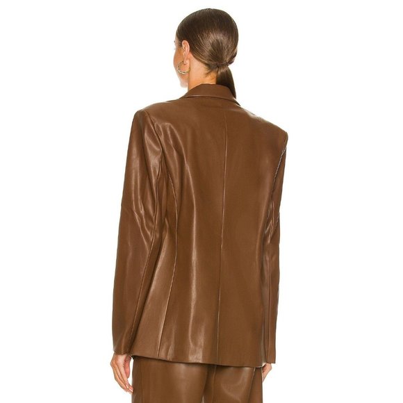 WeWoreWhat Vegan Leather Classic Blazer Brown NWT - Large - Picture 4 of 4
